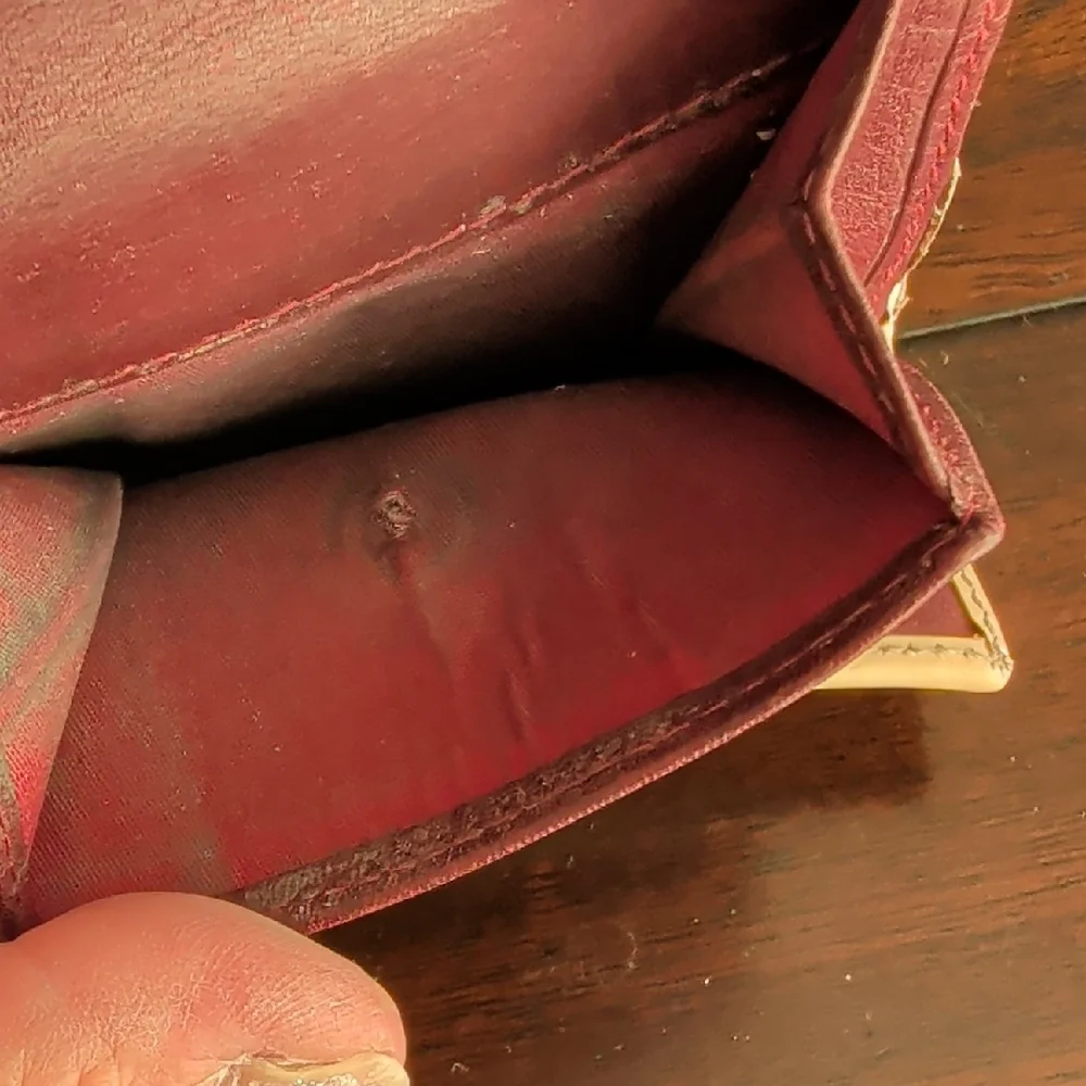 Dior Burgandy and Cream Wallet
